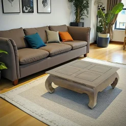 Tables Basses Carrées|Maori Table basse Opium hévéa 83x83cm