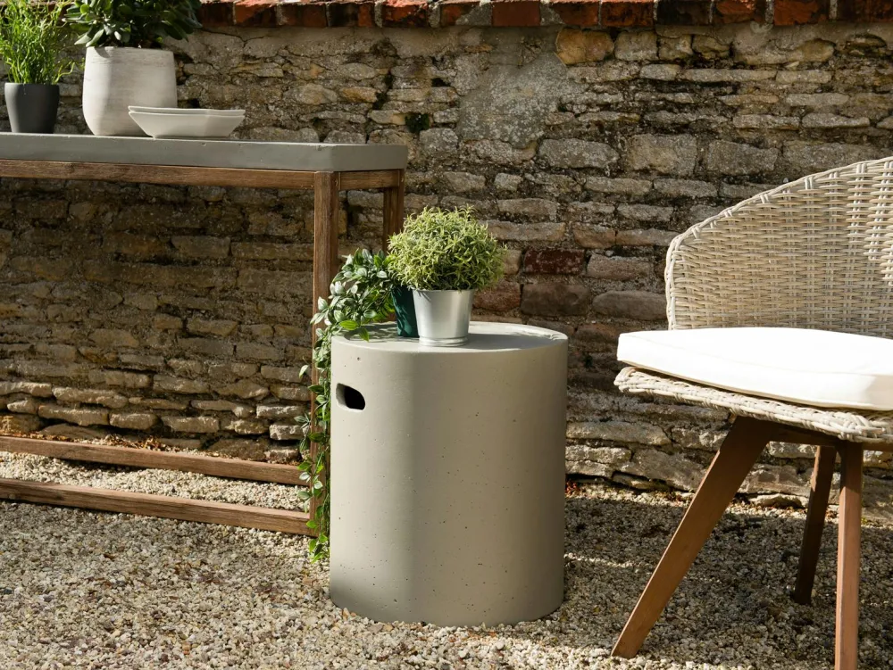Tables Basses De Jardin|HERCULE Table basse ronde 79 cm en béton gris brut