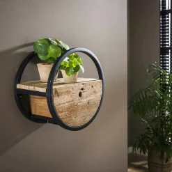 Tables Basses Rondes|Swing Table basse ronde 83 cm fibre tressée et bois