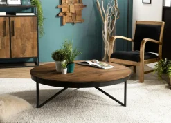 Tables Basses Rondes|Swing Table basse ronde bois de teck recyclé XL