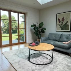 Tables Basses Rondes|PALERME Table basse ronde diamètre 90 cm en chêne huilé