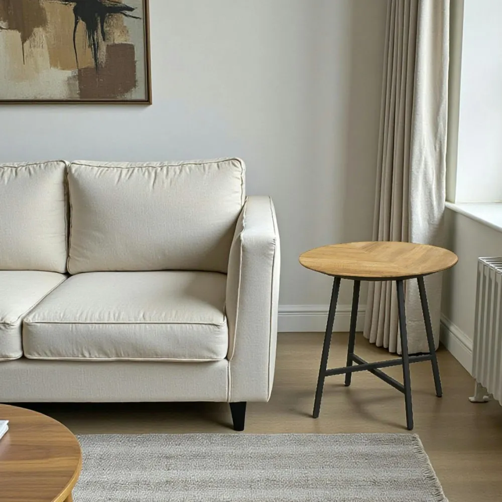 Tables Basses Rondes|MANADO Table basse ronde en bois de teck recyclé