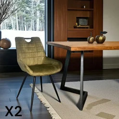 Tables Basses Rondes|Swing Table basse ronde teck recyclé et métal double plateau D80cm