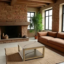 Tables Basses Carrées|Tradition Table basse vague carrée 70 cm