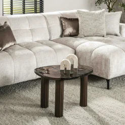 Tables Basses Design|Tables Basses En Verre|LAGUNA Table basse verre – finition cuivre antique, 40 cm