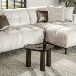 Tables Basses Design|Tables Basses En Verre|LAGUNA Table basse verre – finition antique dorée, 45 cm