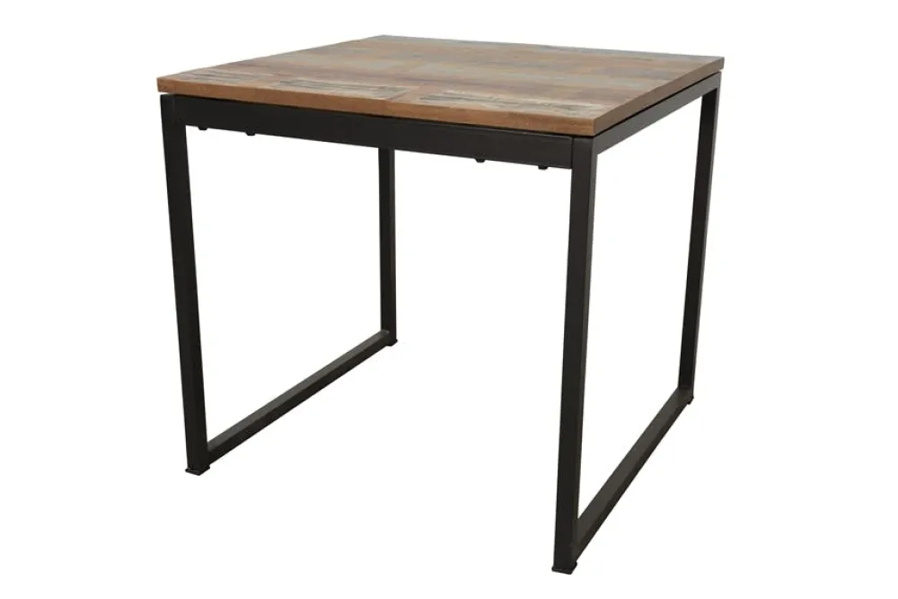 Tables À Manger Industrielles|Tables À Manger Carrées|Loft / Loft Colors Table carrée en Hévéa recyclé coloré et pieds métal 80x80x76cm LOFT COLORS