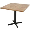 Tables À Manger Industrielles|Tables À Manger Carrées|Loft / Loft Colors Table carrée en Hévéa recyclé naturel et pieds métal en croix 80x80x76cm LOFT