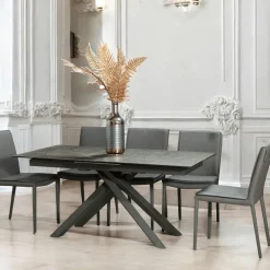 Univers Déco·Design Contemporain|Tables À Manger Rectangulaires|TORONTO Table céramique extensible gris foncé 176 cm-216 cm