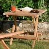 Tables D'Appoint De Jardin|SUMMER Table d'appoint de jardin en Teck carrée pliante 50cm