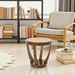 Bouts De Canapé En Bois|Tradition Table d'appoint exotique hévéa 60x60cm