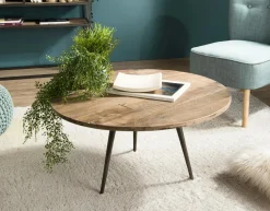 Bouts De Canapé En Métal|Bouts De Canapé En Bois|Swing Table d'appoint triangulaire teck recyclé GM