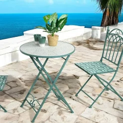 Tables De Jardin|GRENADE Table de balcon pliante vert d'eau D 60 cm