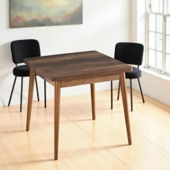 Tables À Manger Carrées|Tables À Manger En Bois|MARFA Table de cuisine carrée effet bois de noyer 80 cm