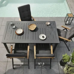 Tables De Jardin|Meubles En Aluminium Brafab|Oslo Table de jardin extensible en aluminium gris sable 194/314 cm