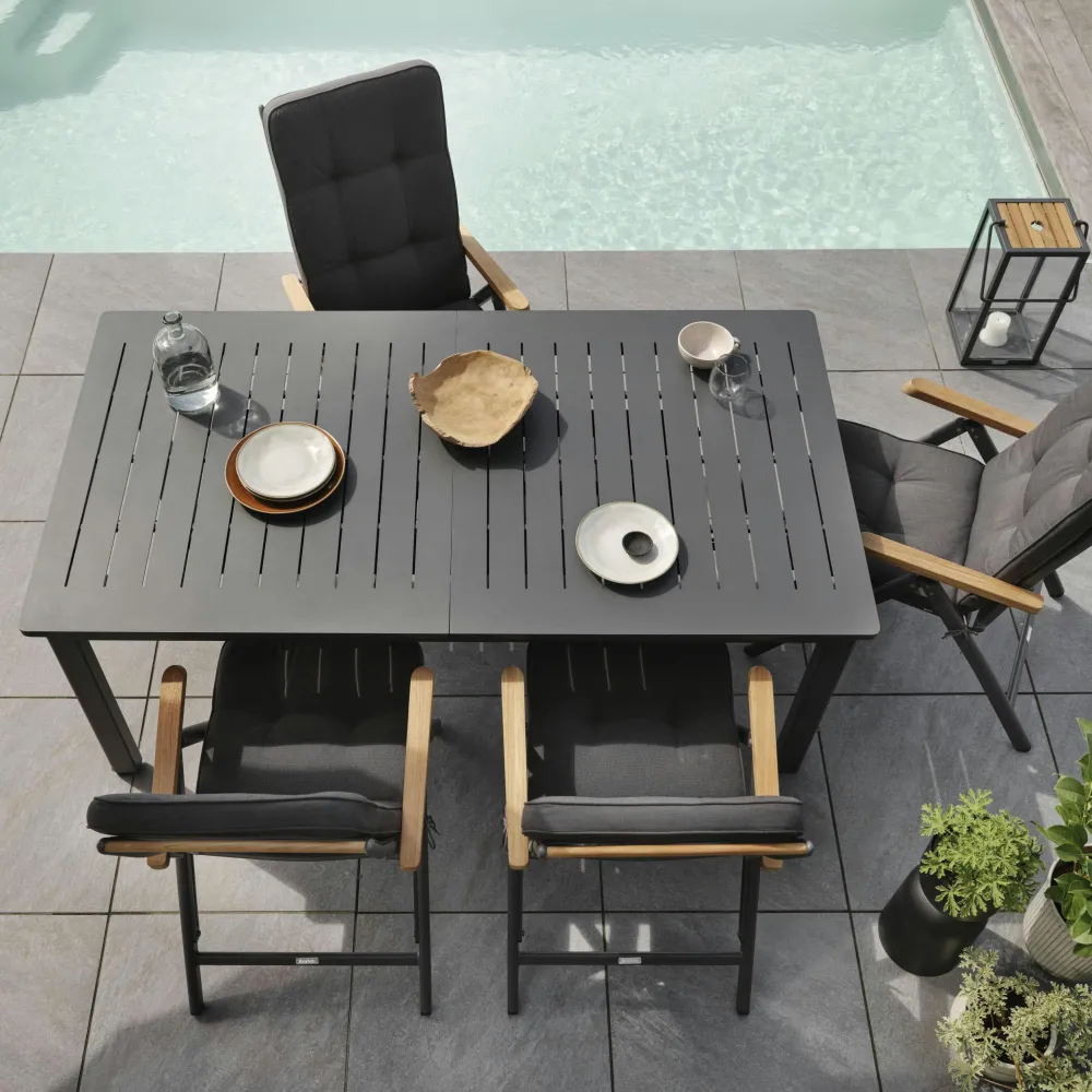 Tables De Jardin|Meubles En Aluminium Brafab|Oslo Table de jardin extensible en aluminium gris sable 194/314 cm