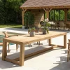 Tables De Jardin|MANY Table de jardin pieds inclinés teck recyclé naturel 300 cm