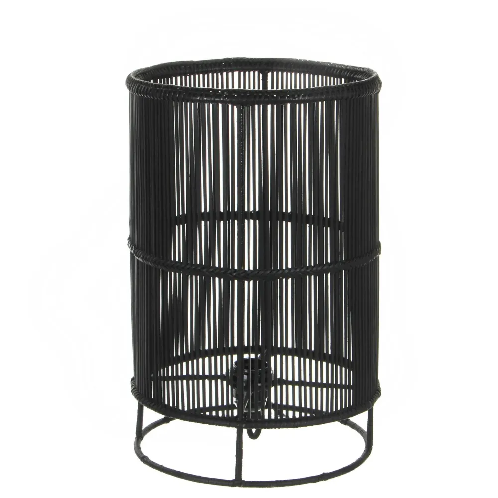 Bouts De Canapé En Métal|Bouts De Canapé En Bois|JENA Table de nuit avec rangement effet chêne - pieds noirs