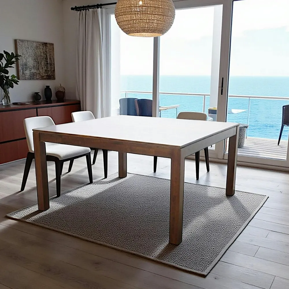 Tables À Manger Carrées|Tables À Manger En Bois|Helena Table de repas carrée Hévéa 150x150x76cm