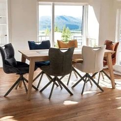 Tables À Manger Rectangulaires|Tables À Manger En Chêne|ESSEN Table de repas extensible chêne blanc décor graphique