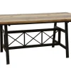Tables À Manger Industrielles|Tables À Manger Rectangulaires|Loft / Loft Colors Table de Repas plateau en Hévéa recyclé coloré et pieds métal avec croisillons 180x90x76cm LOFT COLORS