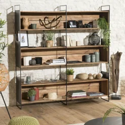 Tables À Manger Industrielles|Tables À Manger Rondes|BIHAR Table de repas ronde bois effet pierre rouille 120 cm