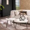 Tables Basses Design|Tables Basses Gigognes|TAJ Table de salon blanche en marbre composite forme ronde (lot de 2)