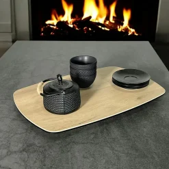 Tables À Manger Rectangulaires|Tables À Manger En Céramique|LOMBARDIE Table en céramique extensible effet bois 160-270 cm