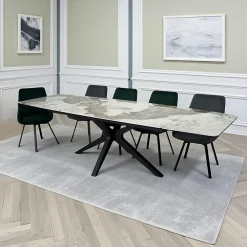 Tables À Manger Rectangulaires|Tables À Manger En Céramique|LOMBARDIE Table extensible céramique - pied origami 180-280 cm