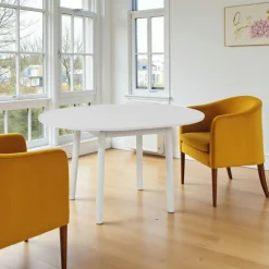 Tables À Manger Rectangulaires|Tables À Manger En Bois|ARDEN Table extensible effet noyer, pieds noirs 120-153 cm