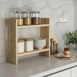 Tables À Manger Rectangulaires|Tables À Manger En Bois|ORINA Table extensible effet pin, rangement intégré 130-165 cm