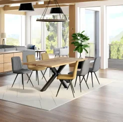 Tables À Manger Rectangulaires|Tables À Manger En Chêne|ETNA Table extensible en chêne blanc bords naturels 240 cm