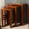 Sellettes En Métal|Tables Basses Gigognes|Lola Table gigogne bois style colonial (lot de 3)