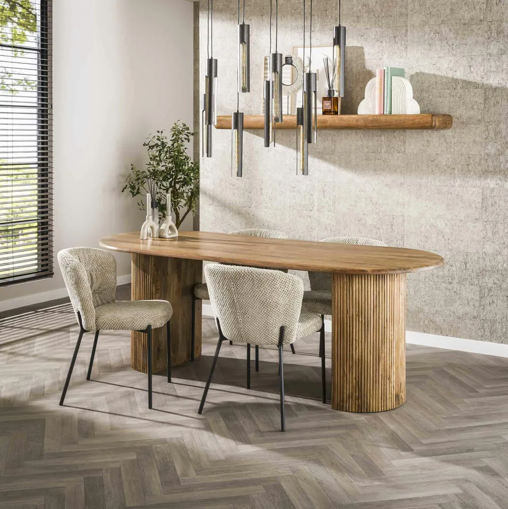 Tables Basses Design|CREEK Table gigogne en bois de manguier avec plateau triangulaire (lot de 2)