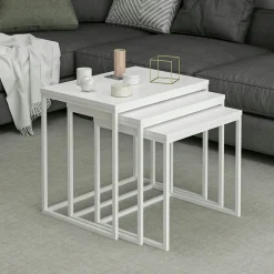 Tables Basses Gigognes|JENA Table gigogne rectangulaire effet noyer (lot de 3)