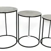 Sellettes En Métal|Tables D'Appoint Rondes| Table gigogne ronde plateau argenté (lot de 3)