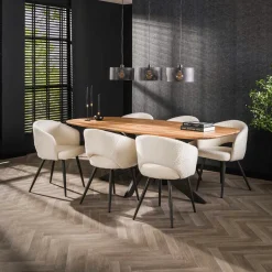 Univers Déco·Scandinave Hygge|Tables À Manger Rectangulaires|MASSA Table marbre et bois 200 cm