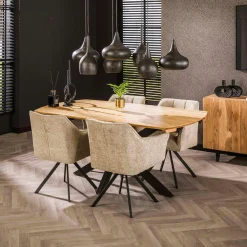 Univers Déco·Scandinave Hygge|Tables À Manger Rectangulaires|MASSA Table marbre et bois 200 cm