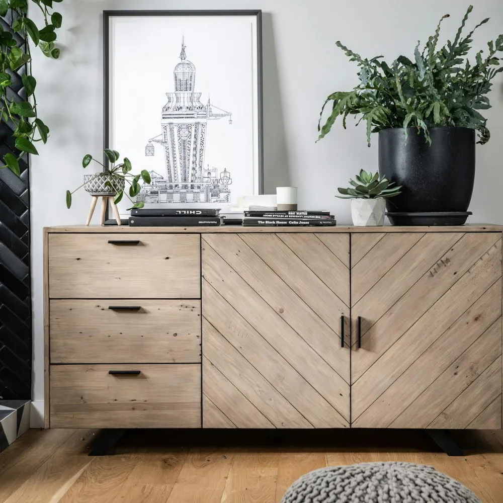 Tables À Manger Rectangulaires|Tables À Manger En Bois|Lucknow Table pied central bois de manguier 165 cm