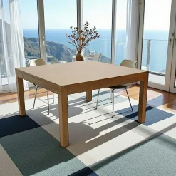 Tables À Manger Carrées|Tables À Manger Extensibles|Olga Table repas carrée extensible hévéa 140/240cm