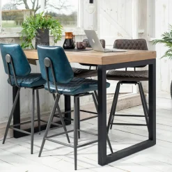 Univers Déco·Loft Industriel|Tables À Manger Industrielles|BRISBANE Table Repas Extensible Bois recyclé 180/240x90x77cm