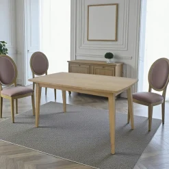 Tables À Manger Vintage|Tables À Manger En Bois|Sixties Table repas rectangulaire hévéa 140x80cm