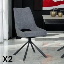 Tables À Manger Rondes|Tables À Manger Extensibles|AMSTERDAM Table ronde extensible en chêne noir avec piètement baguette (2 rallonges incluses) ø120 cm / 160 cm / 200 cm