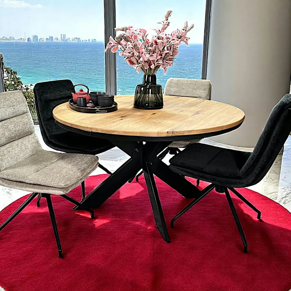 Tables À Manger Rondes|Tables À Manger En Chêne|PALERME Table ronde extensible en chêne huilé 130 cm