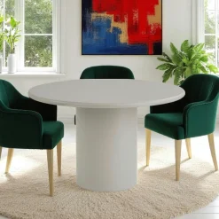 Tables À Manger Rondes|Tables Pied Central|ALBERTA Table ronde sable avec pied central Ø120 cm