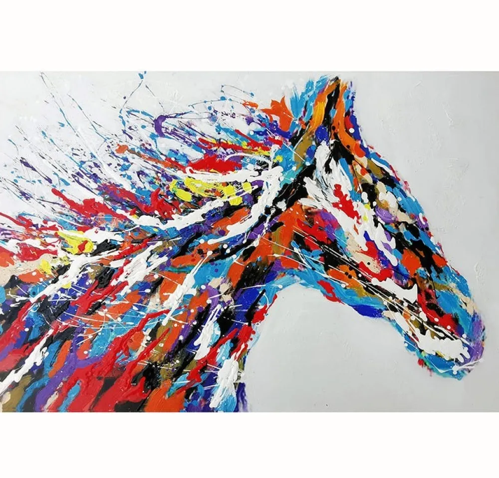 Tableaux / Toiles| Tableau de cheval multicolore