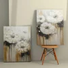 Tableaux / Toiles| Tableau de fleurs blanches en relief – déco murale moderne (set de 2)