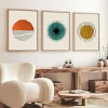 Tableaux / Toiles| Tableau graphique – cercle coloré moderne (lot de 3)