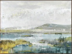 Univers Déco·Classique Chic|Tableaux / Toiles| Tableau PAYSAGE Turquoise Caisse américaine en chêne 100x75cm
