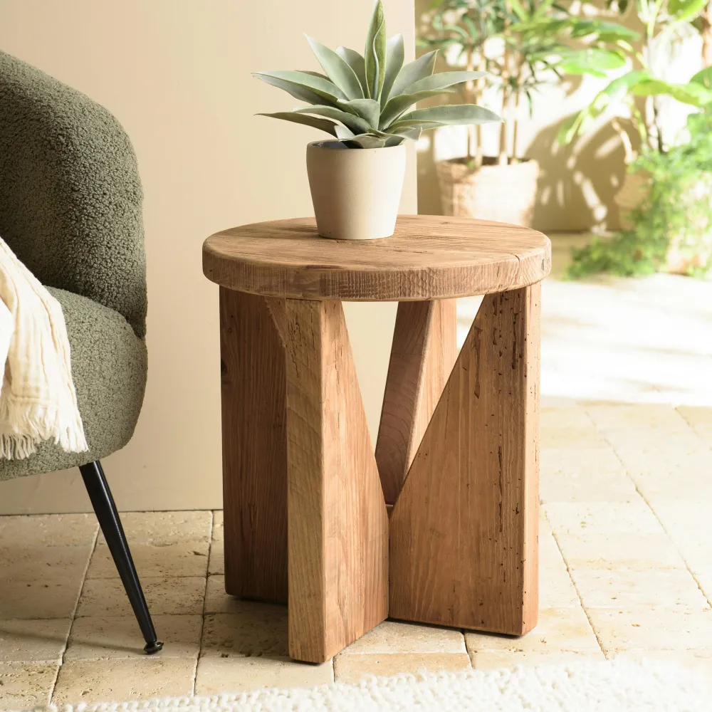 Univers Déco·Maison De Campagne|Bouts De Canapé En Bois|DENVER Tabouret / bout de canapé pin recyclé